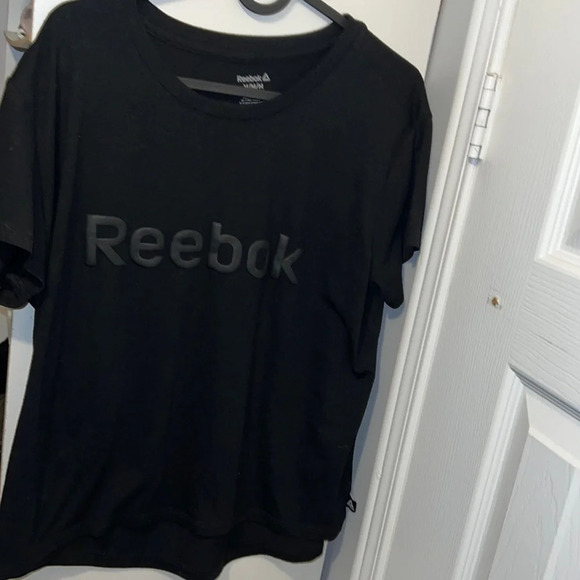 Reebok Renew black short-sleeve logo embossed T-shirt Sz M - Picture 5 of 12